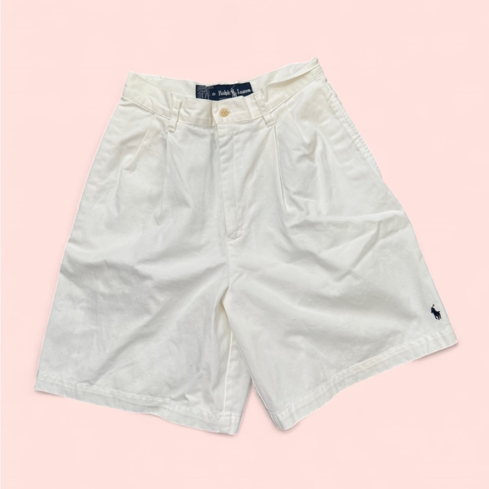 Polo by Ralph Lauren White Flat Front Shorts